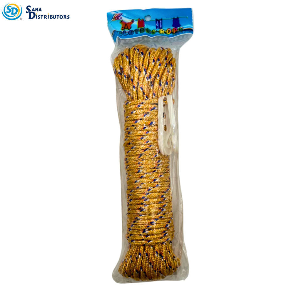 Nylon Rope 6 mm 20m W/hook - Assorted Colours
