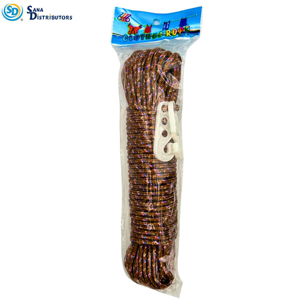 Nylon Rope 6 mm 20m W/hook - Assorted Colours