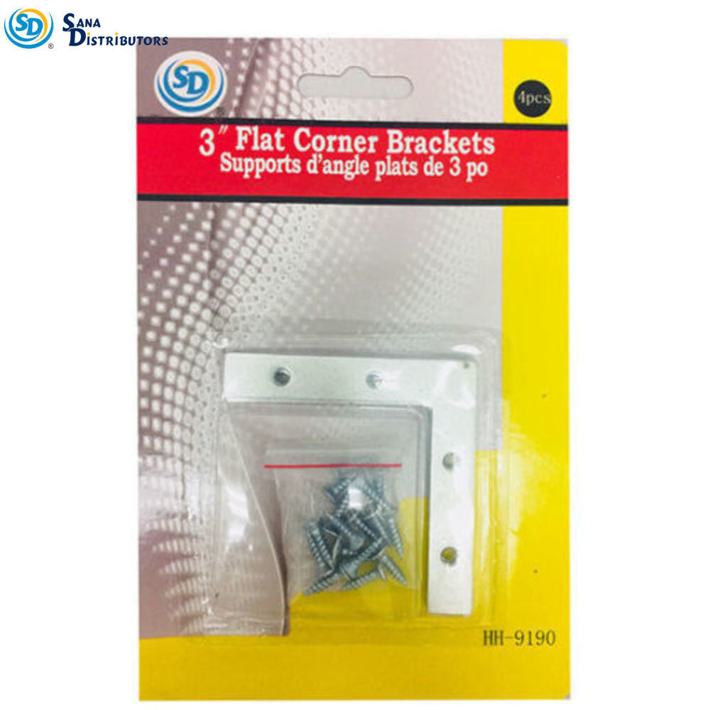 Sd Flat Corner Brackets 3" 4pcs