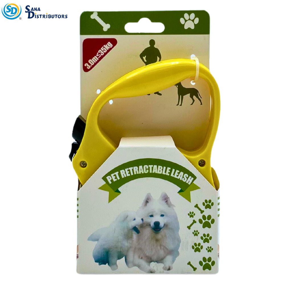 Pet Retractable Leash 3m/35kg - Assorted Colours