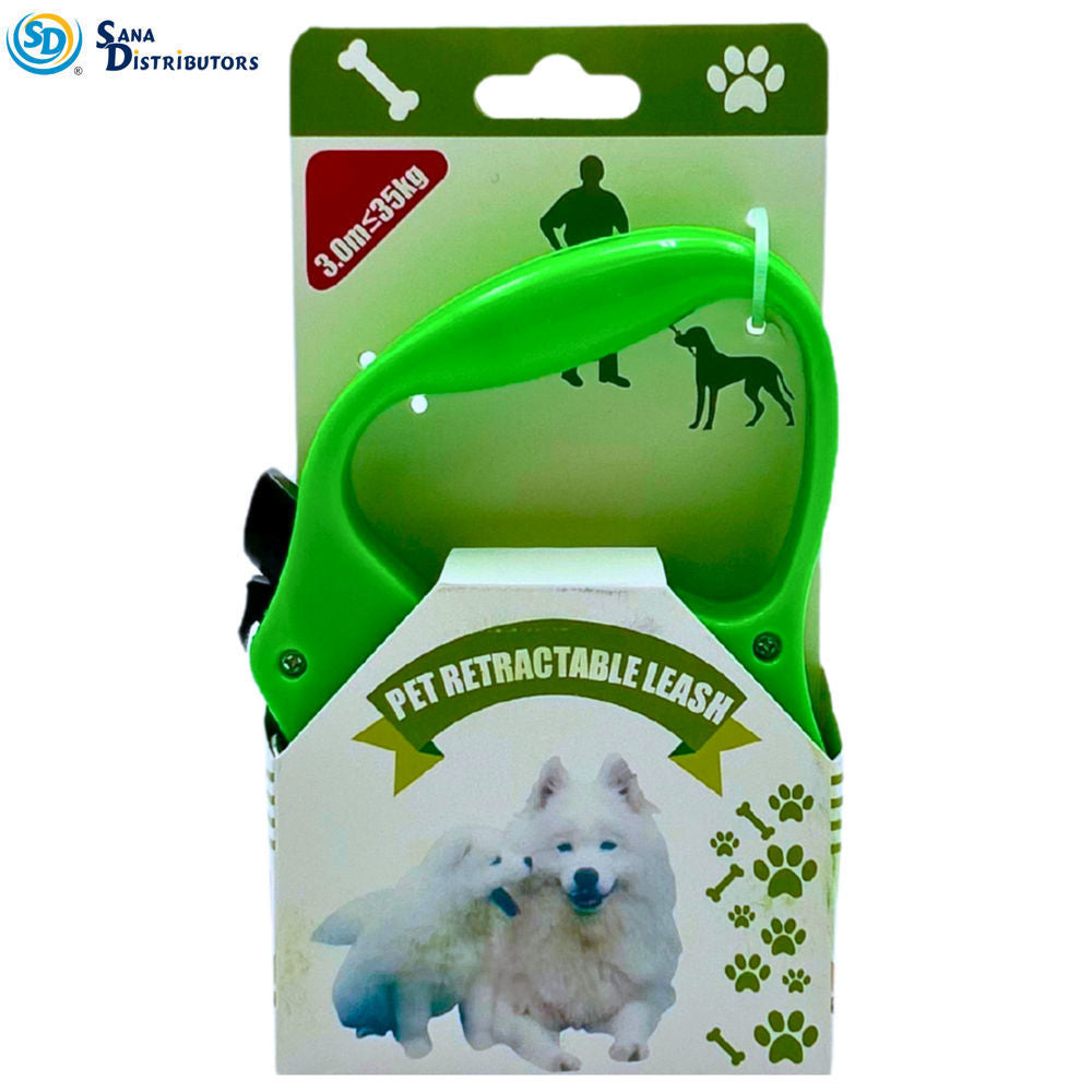 Pet Retractable Leash 3m/35kg - Assorted Colours
