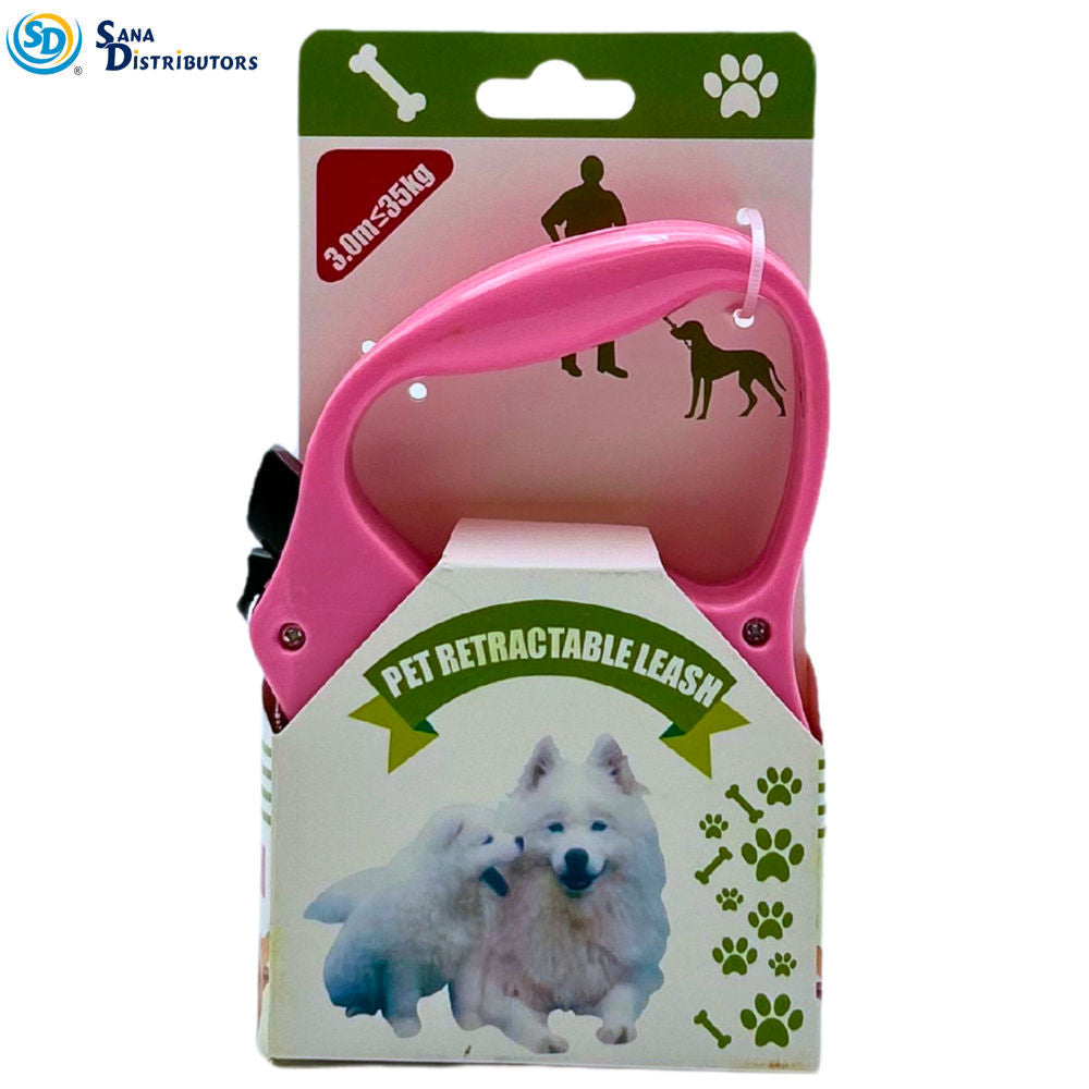 Pet Retractable Leash 3m/35kg - Assorted Colours