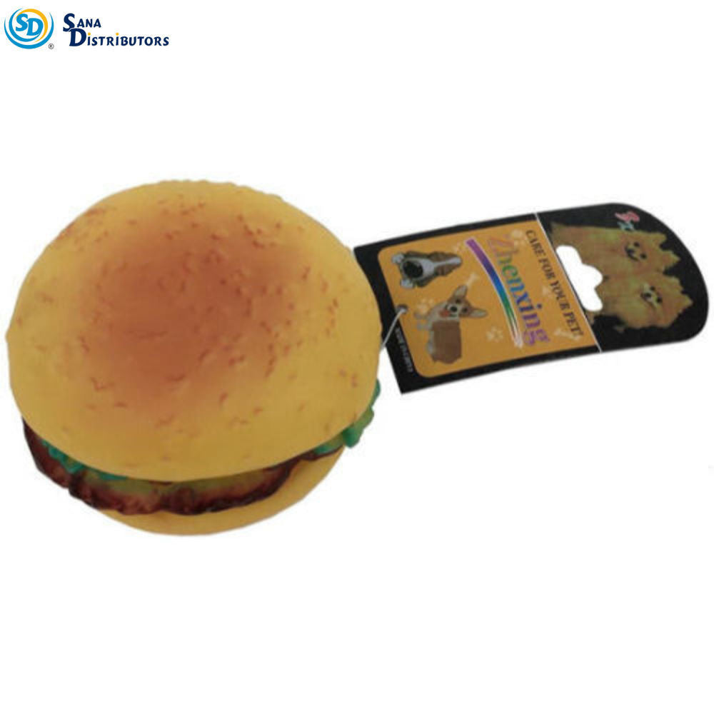 Rubber Squeeze Pet Toys 3" - Hamburger