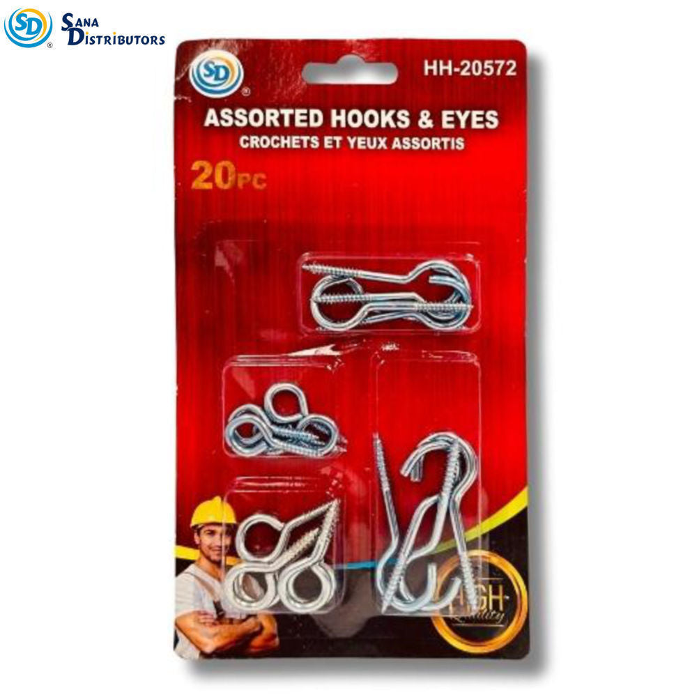 Sd Stainless Steel Hook & Eye Screws 20pcs