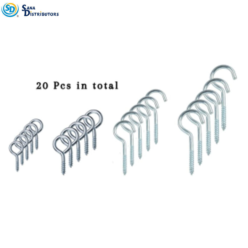 Sd Stainless Steel Hook & Eye Screws 20pcs