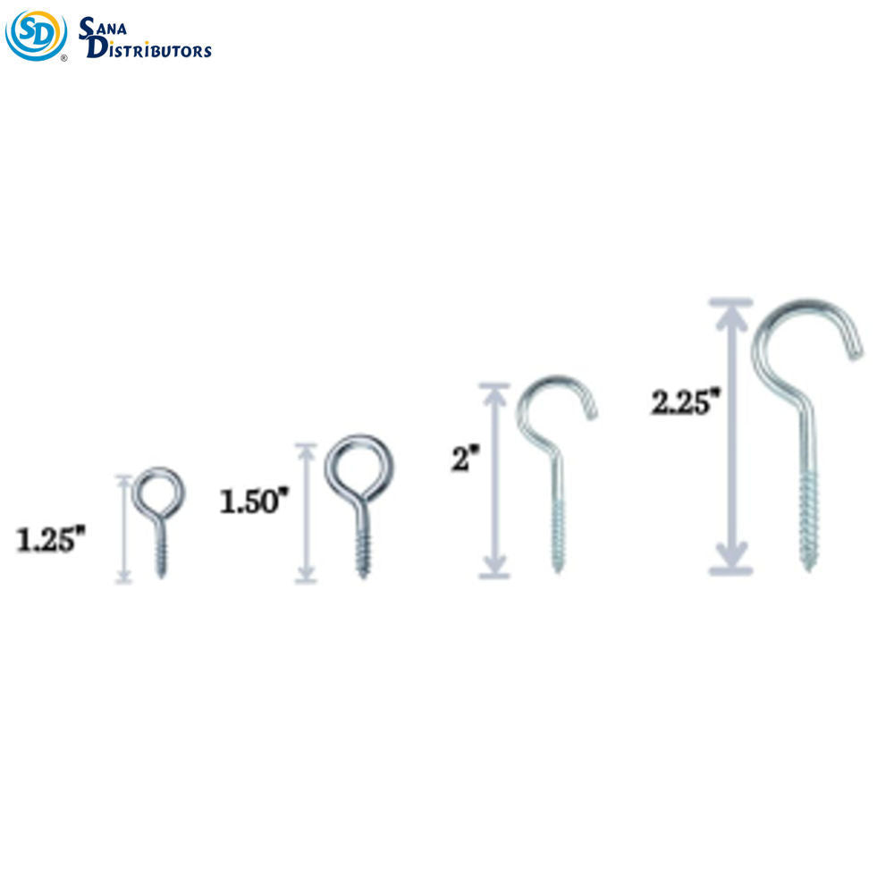 Sd Stainless Steel Hook & Eye Screws 20pcs