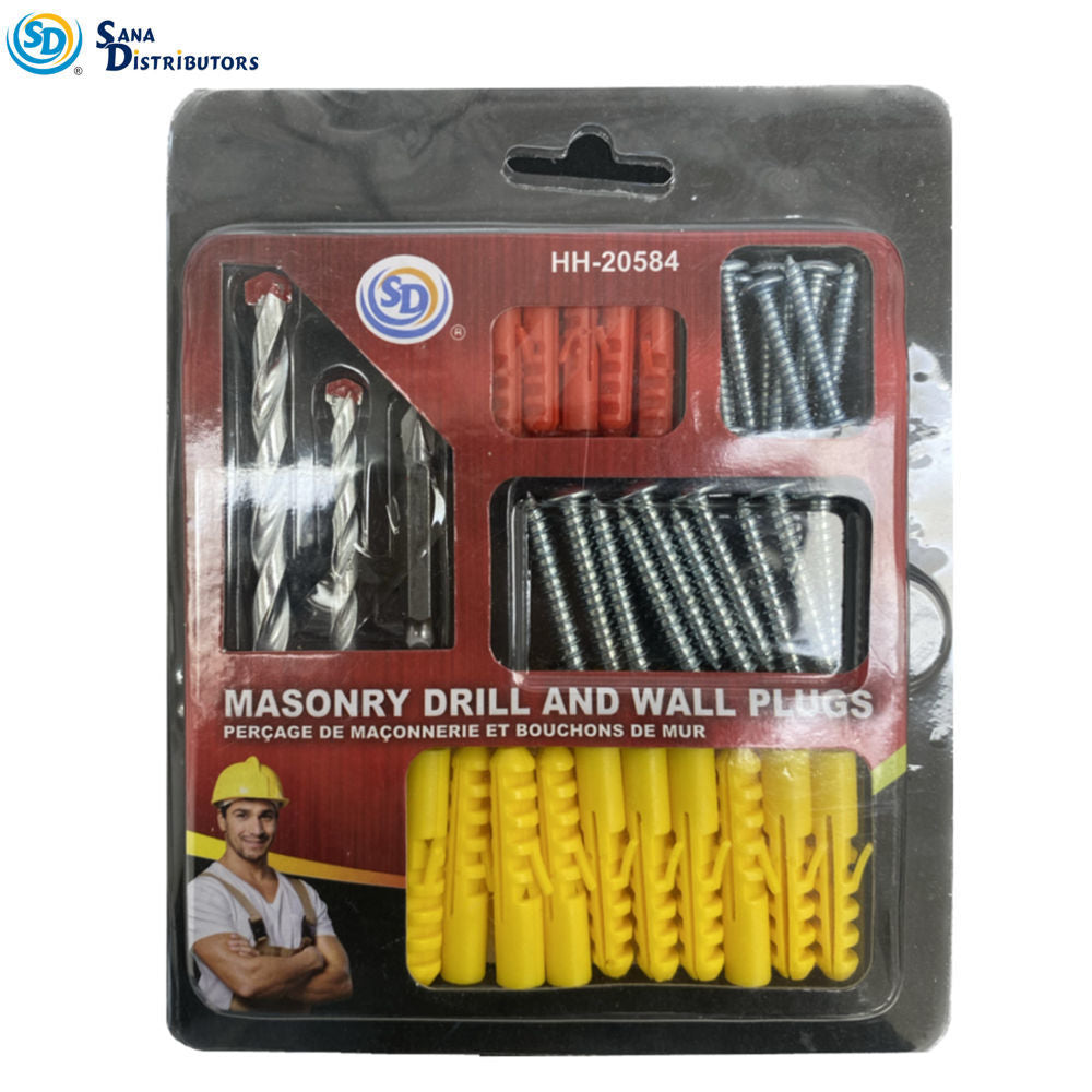 Sd Masonry Drill & Wall Plugs 43pcs