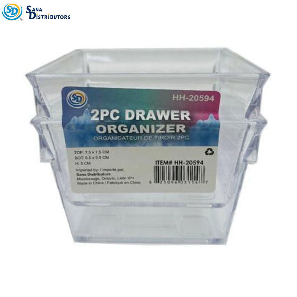 Sd Clear Drawer Organizer 2pc 3.03"x1.96"