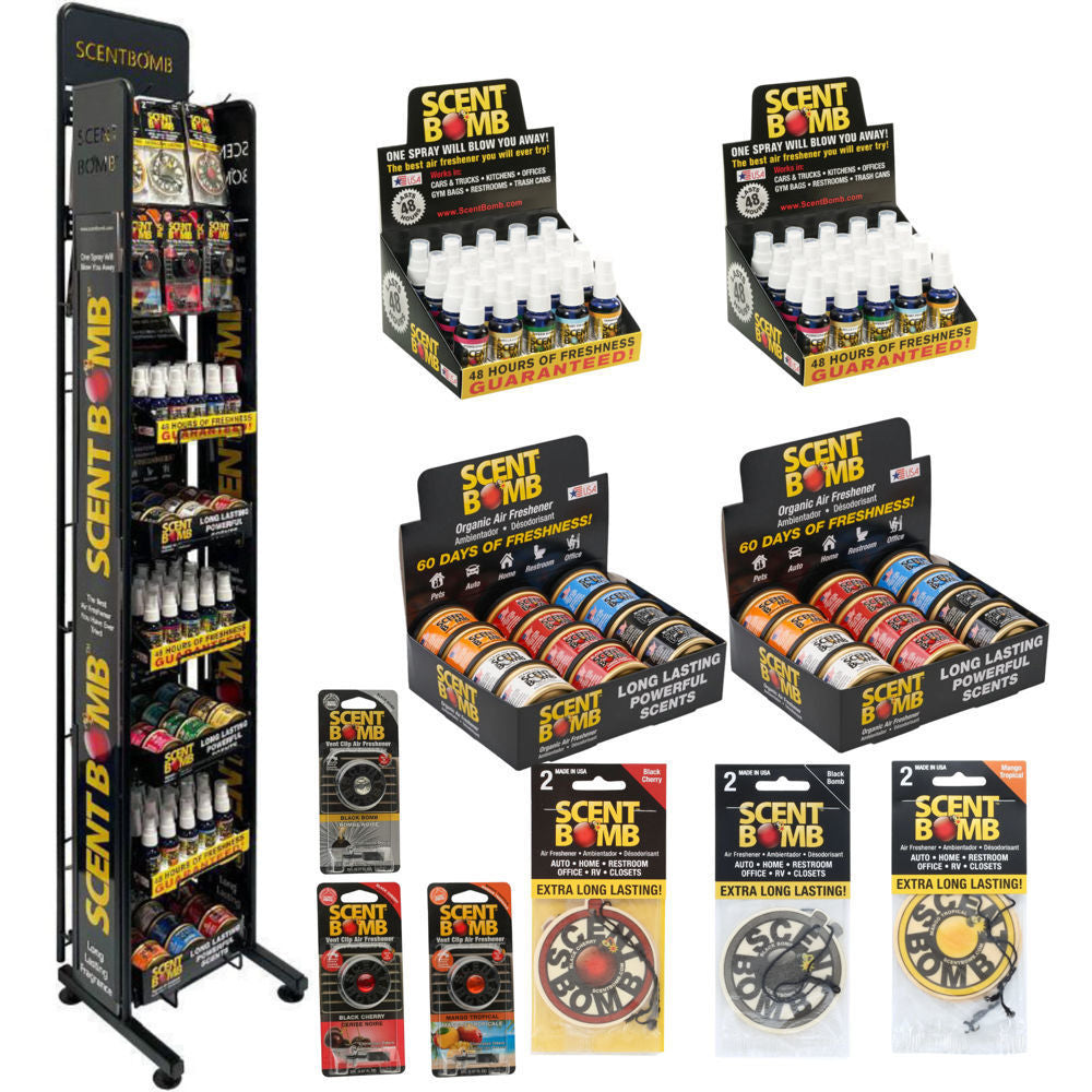 Scent Bomb Display Rack ($429.99 for 150pc Display