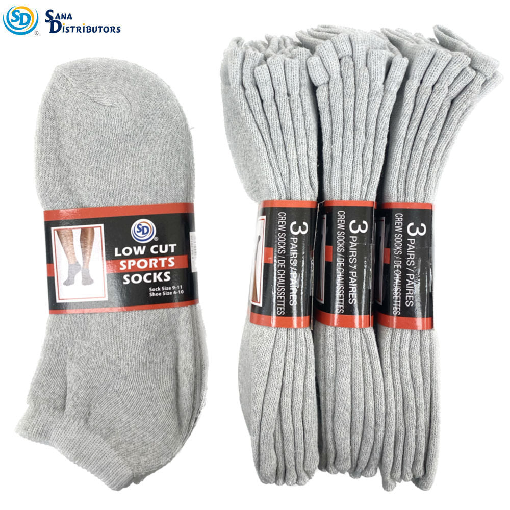 Sd Low Cut Sports Socks - Grey - Size 9-11