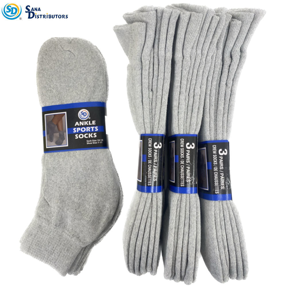 Sd Ankle Sports Socks - Grey - Size 10-13