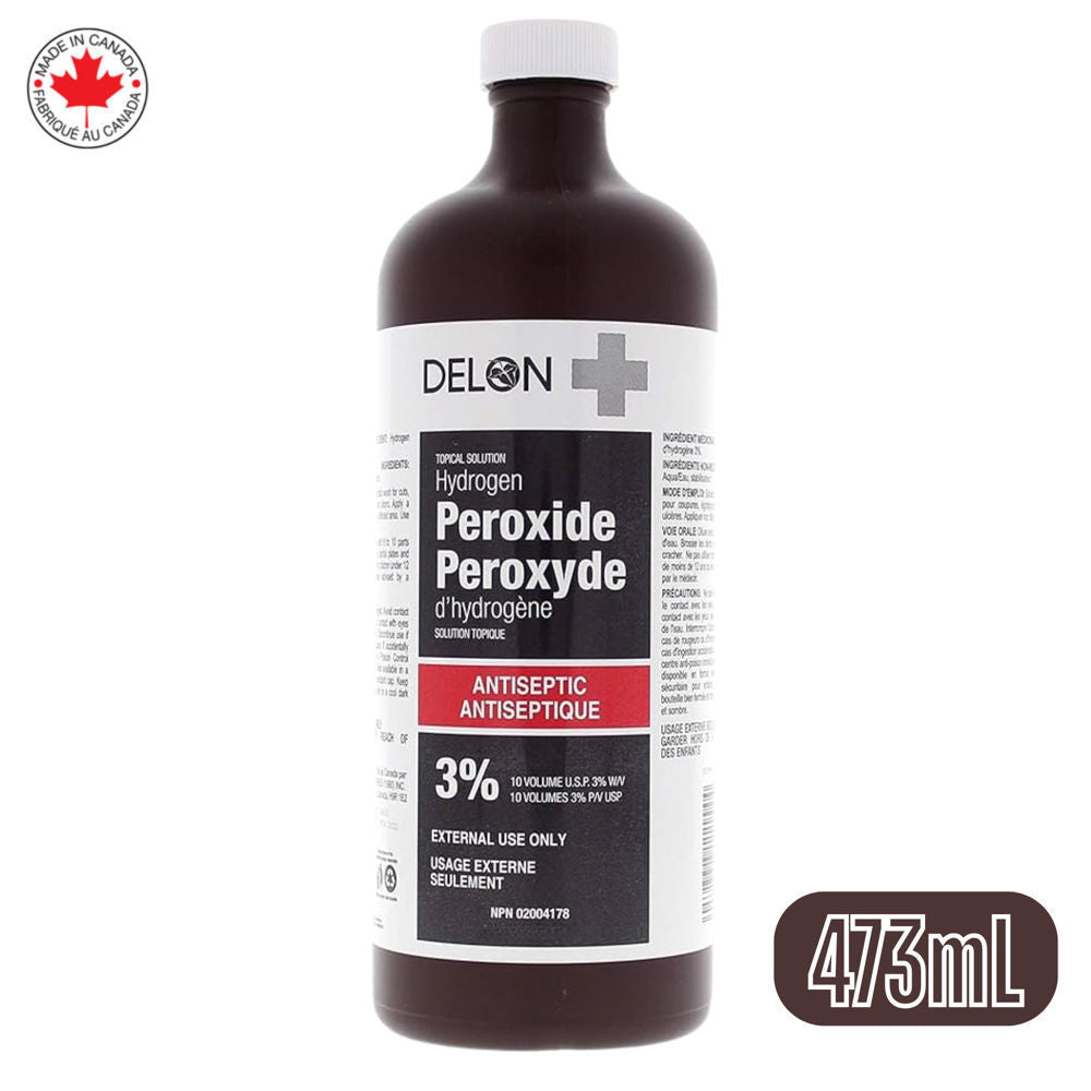 Delon Hydrogen Peroxide 3% 473 mL ($15.48 for 12pcs) [exp:04/2031]
