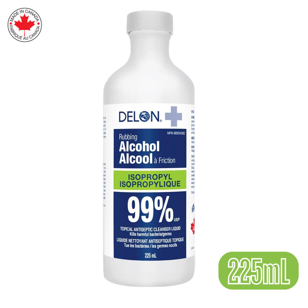 Delon 99% Rubbing Alcohol Isopropyle 225 mL [Exp: 02/2029]