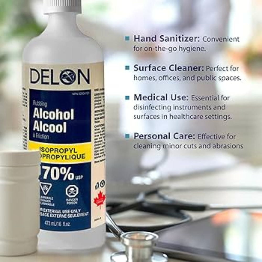 Delon 70% Rubbing Alcohol (Isopropyl) 473 mL [exp:09/28]