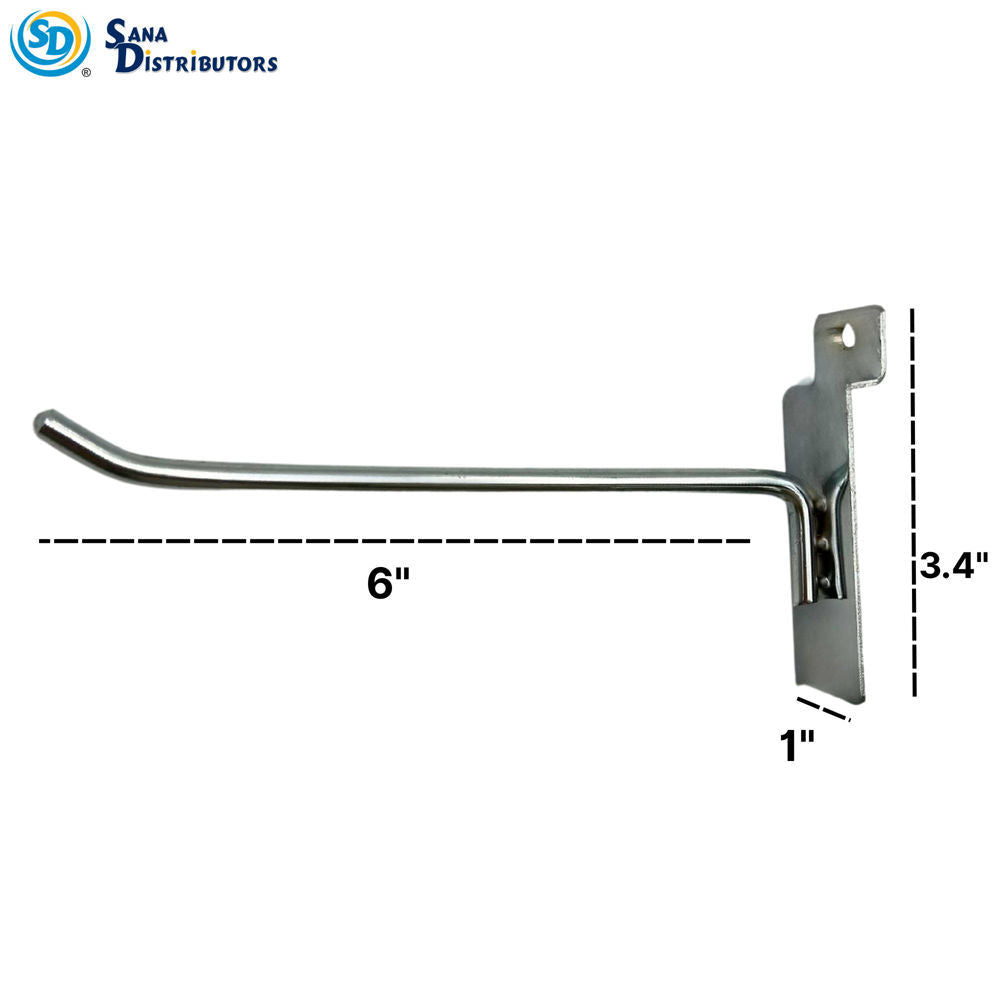 Metal Slatwall Hook 6"