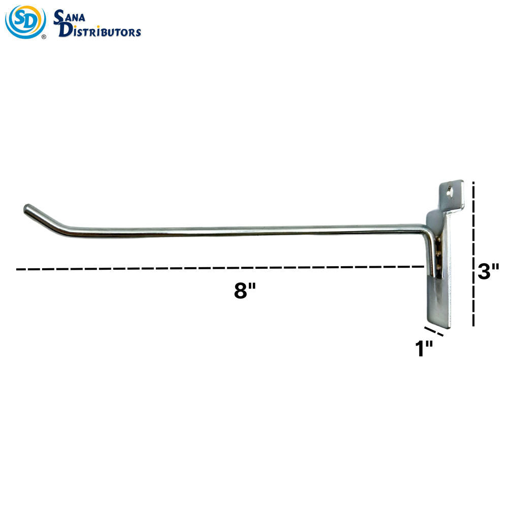 Metal Slatwall Hook 8"