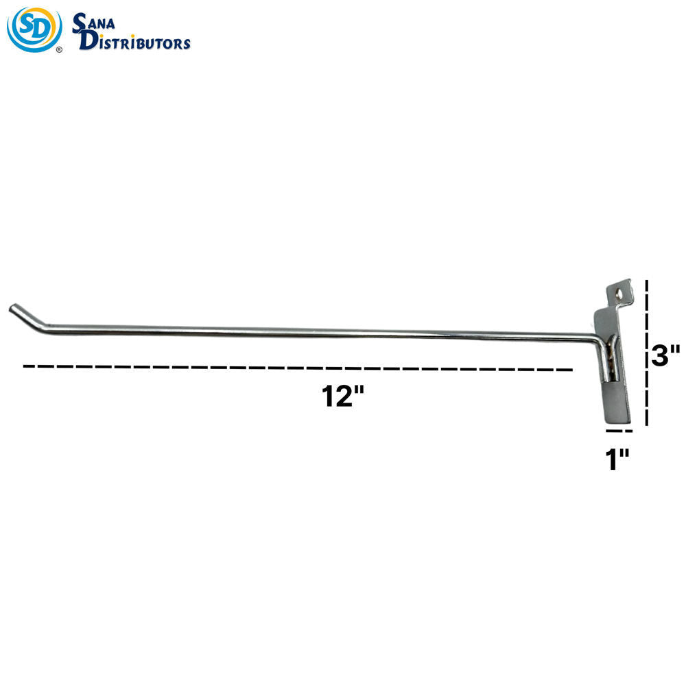 Metal Slatwall Hook 12"