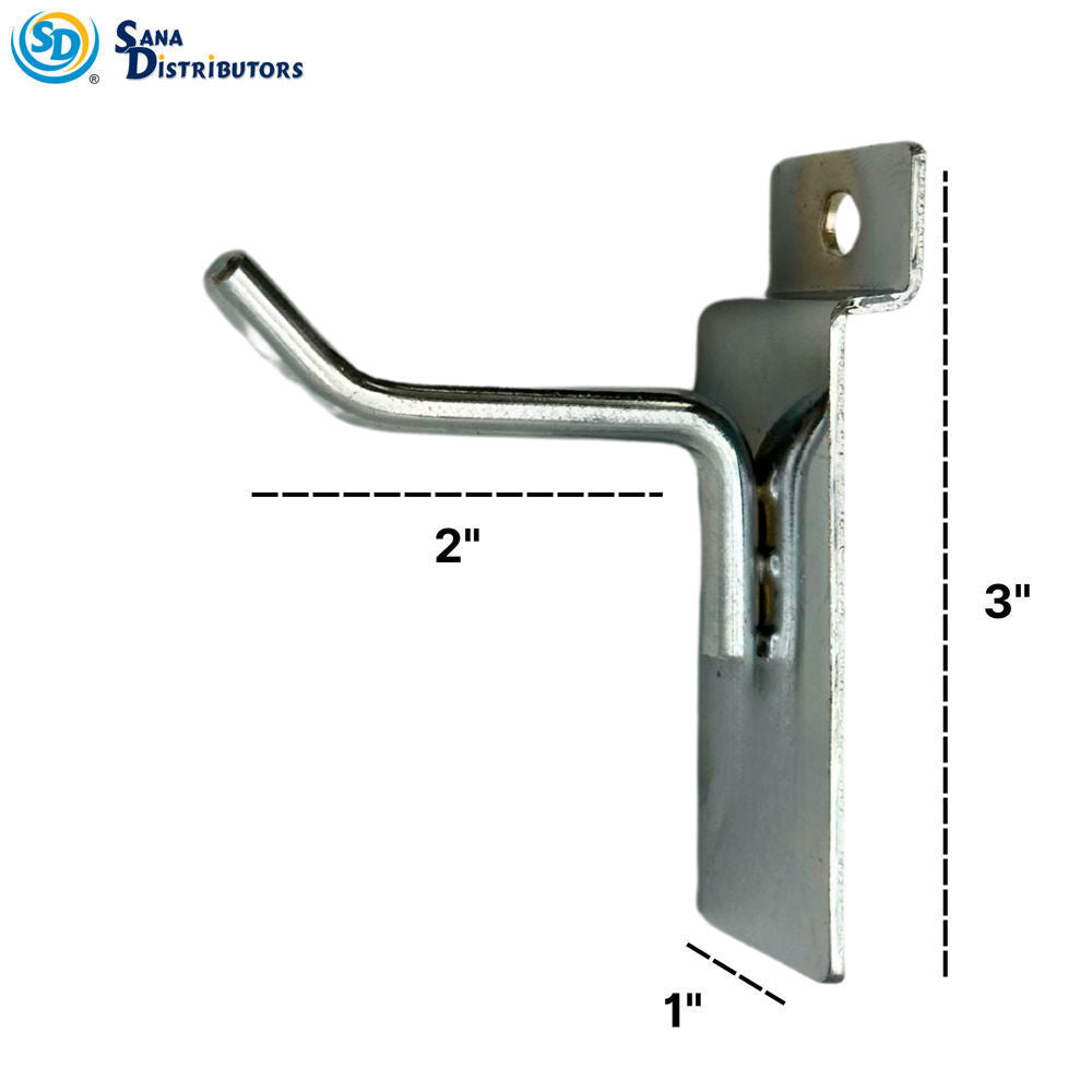 Metal Slatwall Hook 2"