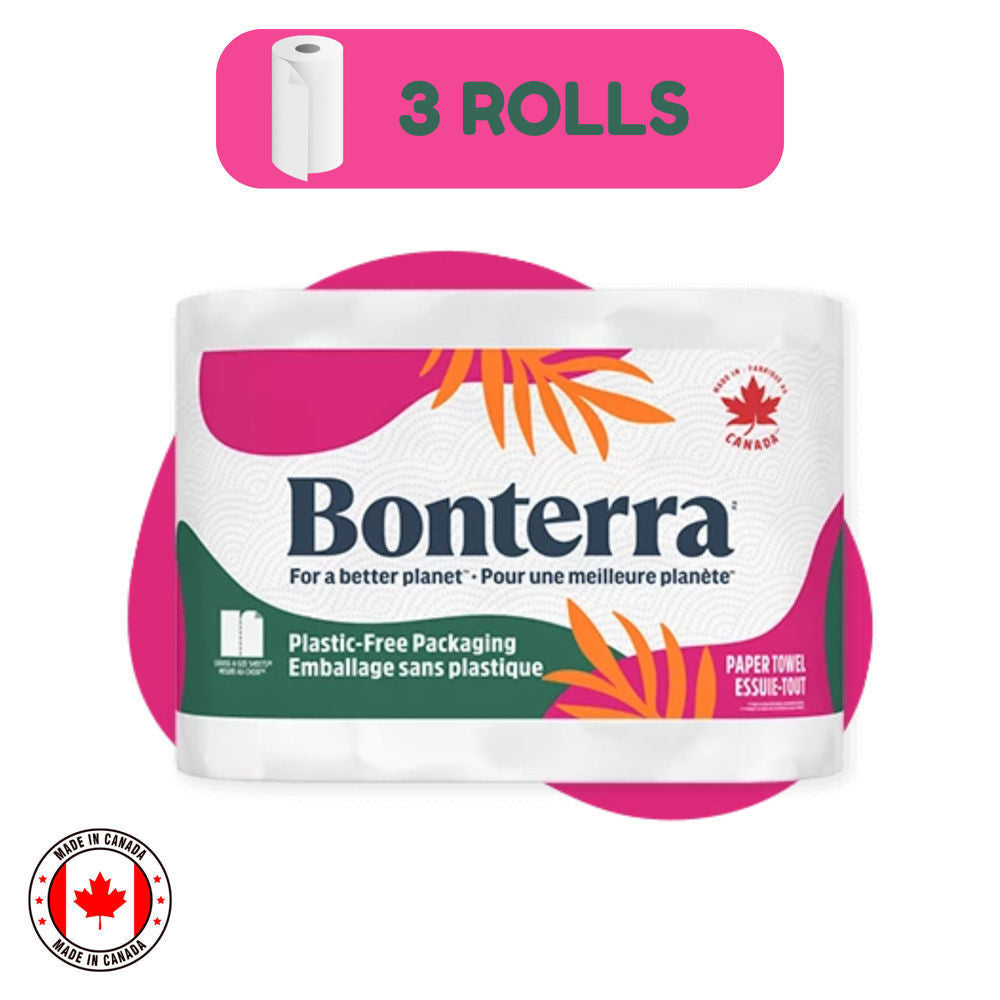 Bonterra Paper Towels 2-ply 3=6 Rolls [160 Sheets] ($31.92 for Case of 8)
