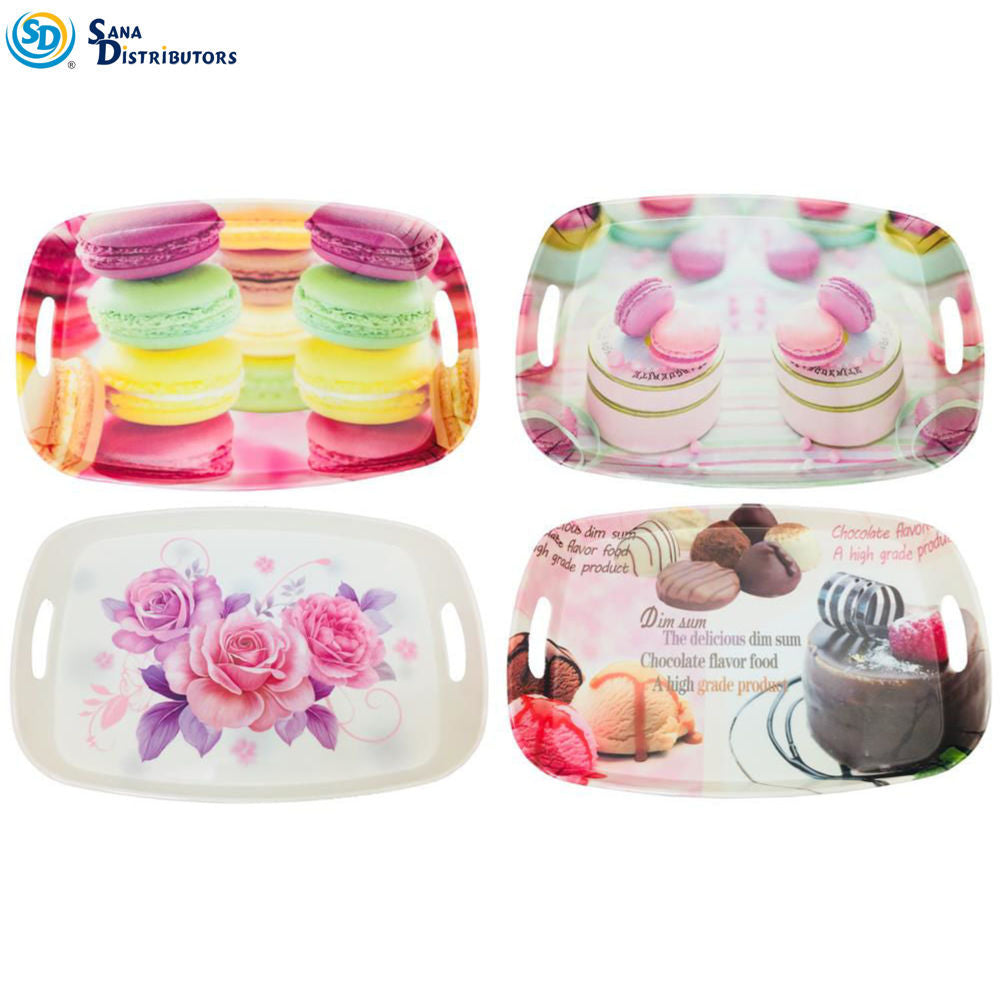Sweet Melamine Rectangular Tray [18" x 11"] - Assorted Designs