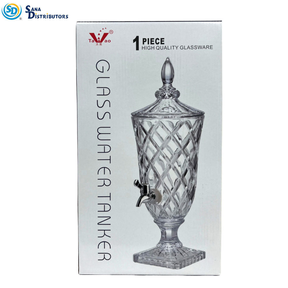 Elegant Glass Water Tanker [18" x 5"] 1.8 L