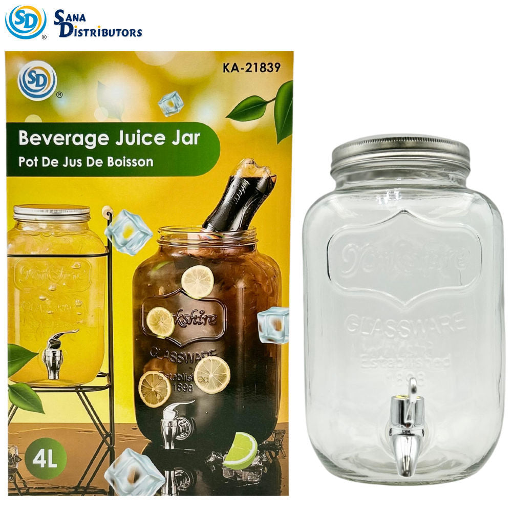 Sd Glass Beverage Jar 4 L