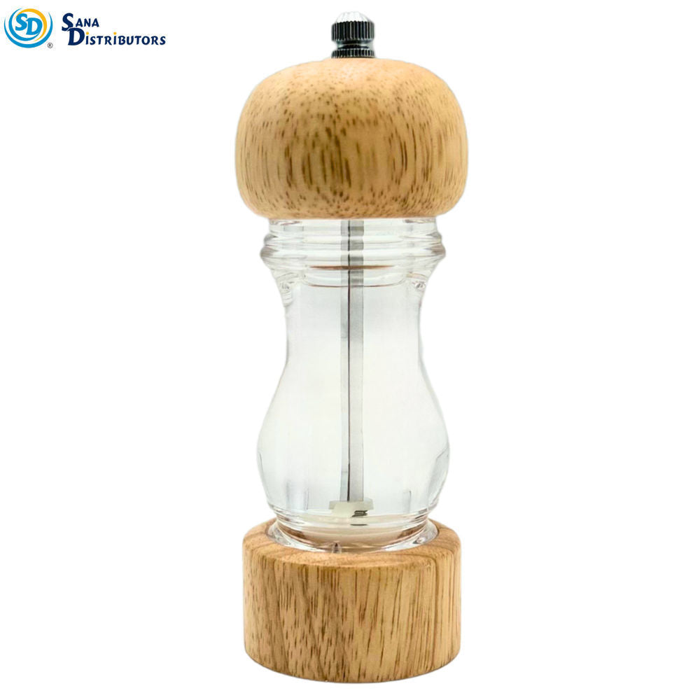 Salt & Pepper Grinder W/ Wooden Accents [6.5"]