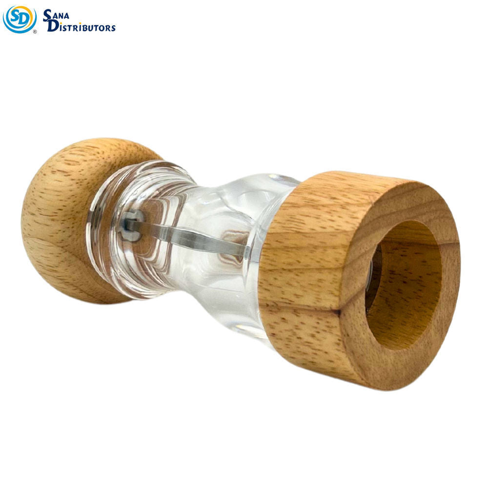 Salt & Pepper Grinder W/ Wooden Accents [6.5"]