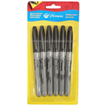 Permanent Marker Fine Point Blk 6pcs