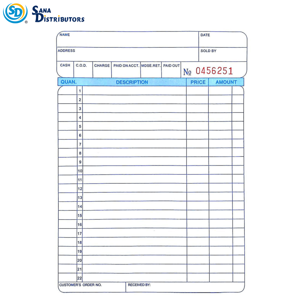 Sd Invoice Book 50 Pages 6"x8"