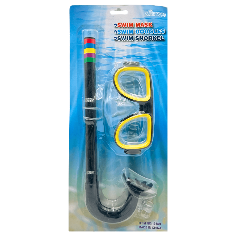 Swimming Snorkel Set W/ Goggles & Mask - Assorted Colours