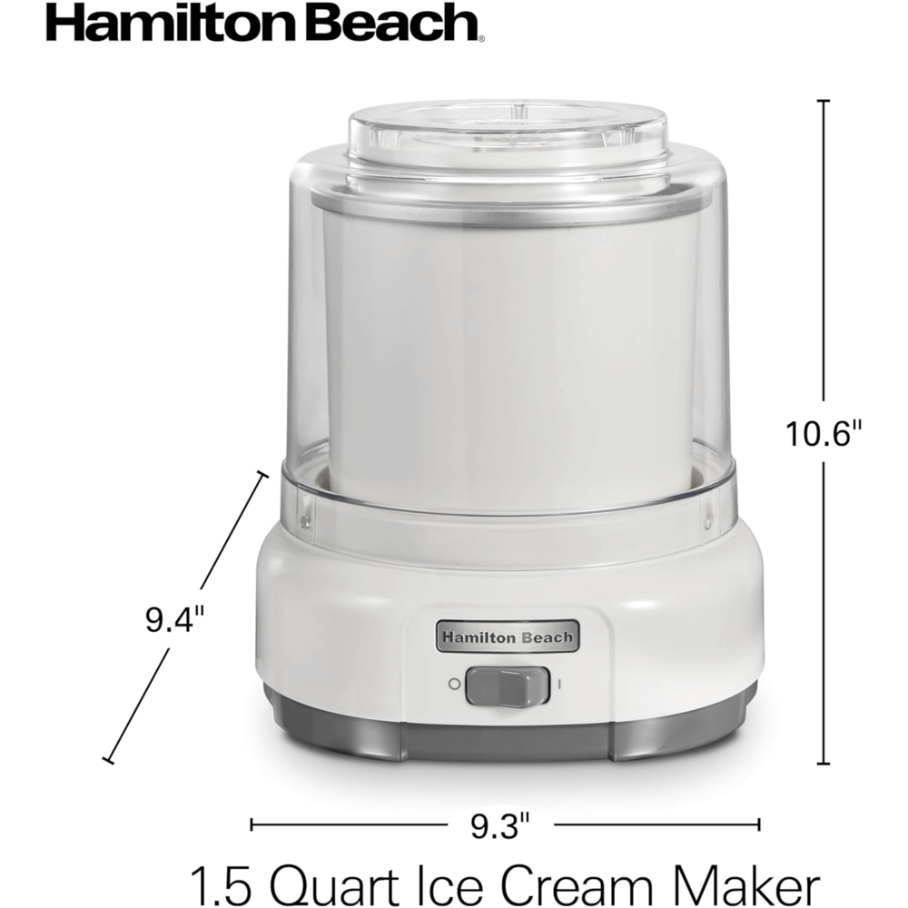 Hamilton Beach Ice Cream Maker 1.5 Litres #68880c (Refurbished)