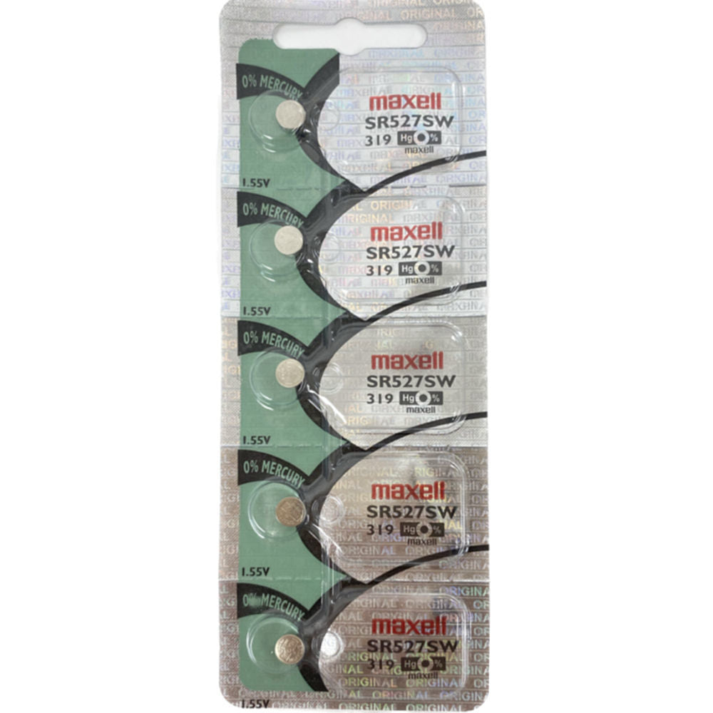 Maxell Battery 5pcs sr527sw/319 [Exp: 2030] ($1.25 per Unit)