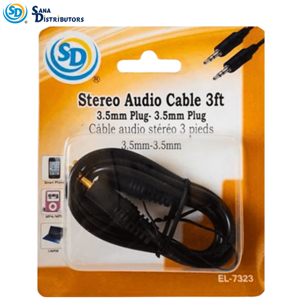 Sd Stereo Audio Cable 3.5mm-3.5mm 3ft