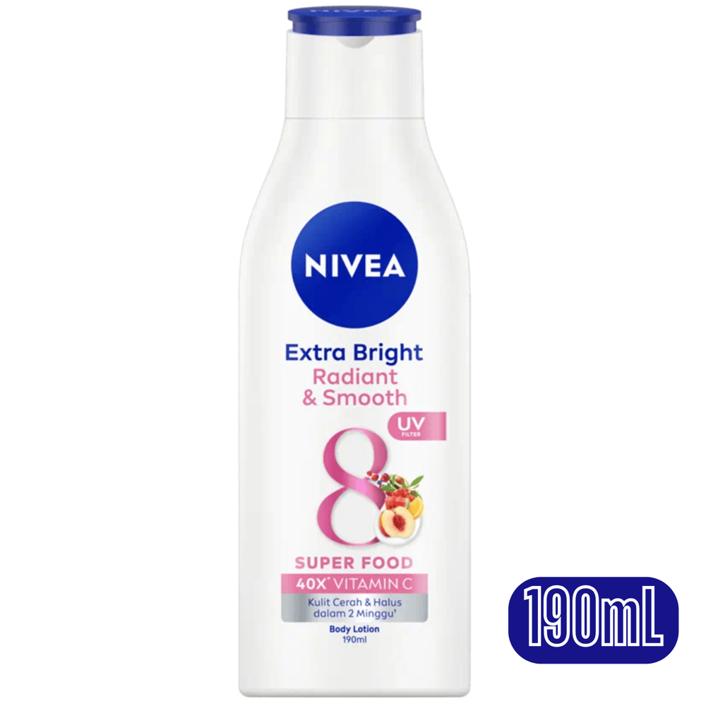 Nivea Body Lotion Extra Bright Radiant & Smooth UV Filter – 190 mL [Exp: 08/27]