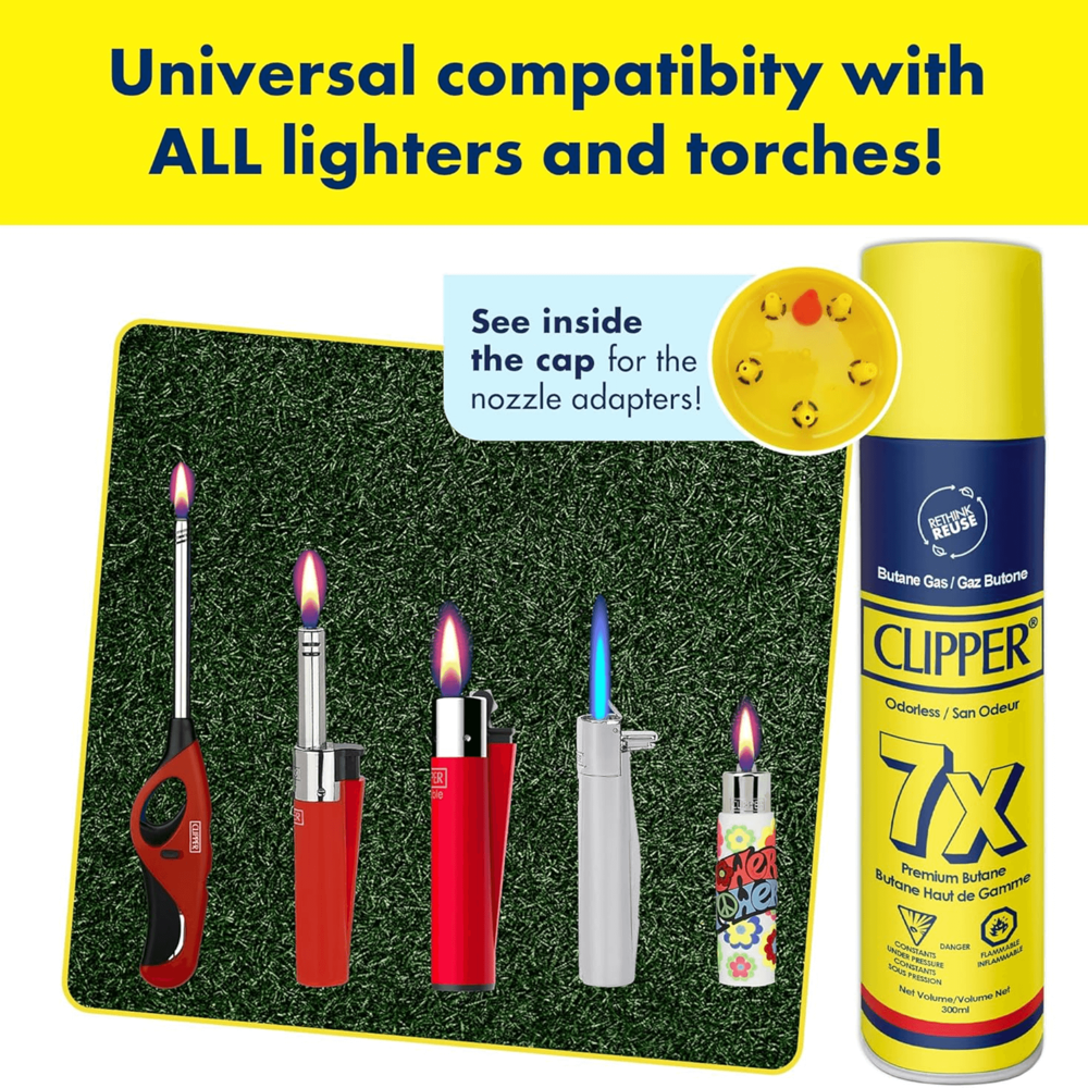 Clipper Butane Gas Yellow 300 mL 12pcs ($2.49 per Unit)