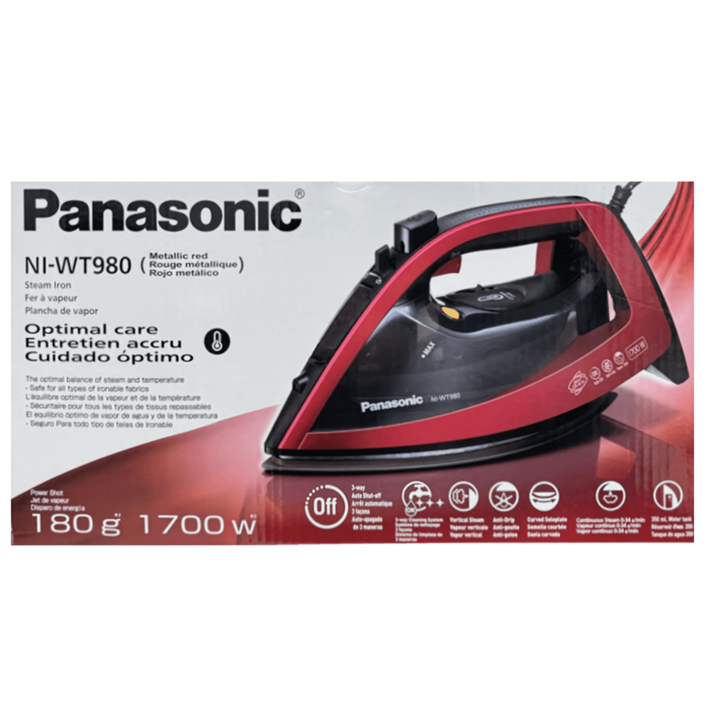 Panasonic Optimal Care Steam Iron ni-wt980 - Metallic Red