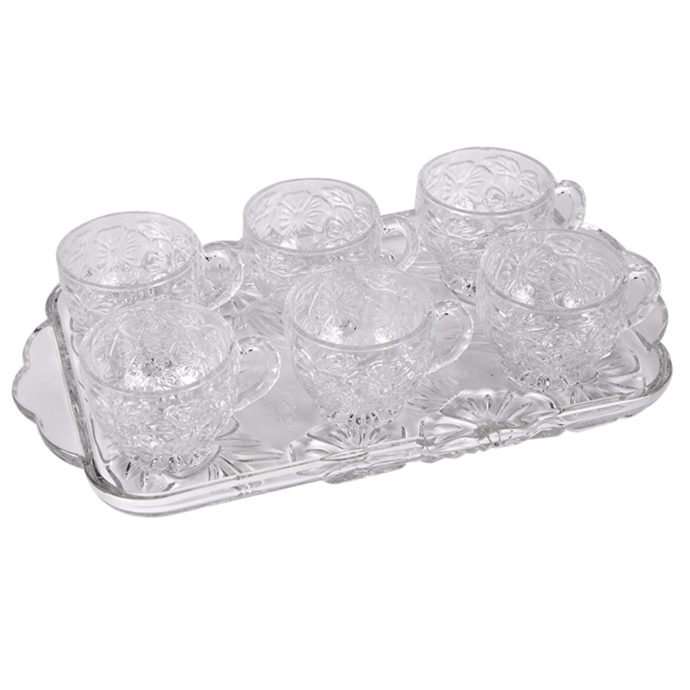 Glass Jug & Cup Set 8pcs
