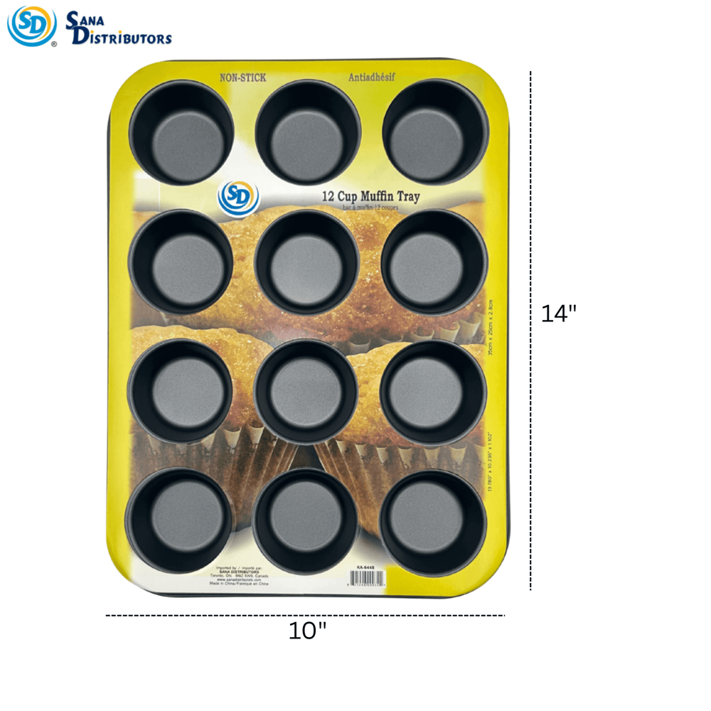 Sd Muffin Tray 12 Cups Non-stick 14" x 10"