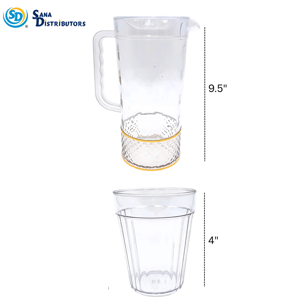 Plastic Jug Set W/ Gold Trim