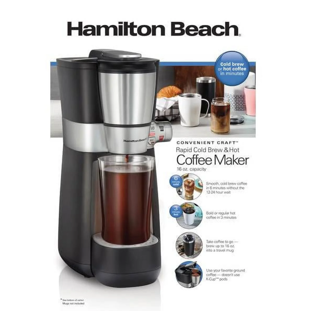 Hamilton Beach Rapid Cold Brew & Hot Coffee Maker 16 oz #42501c