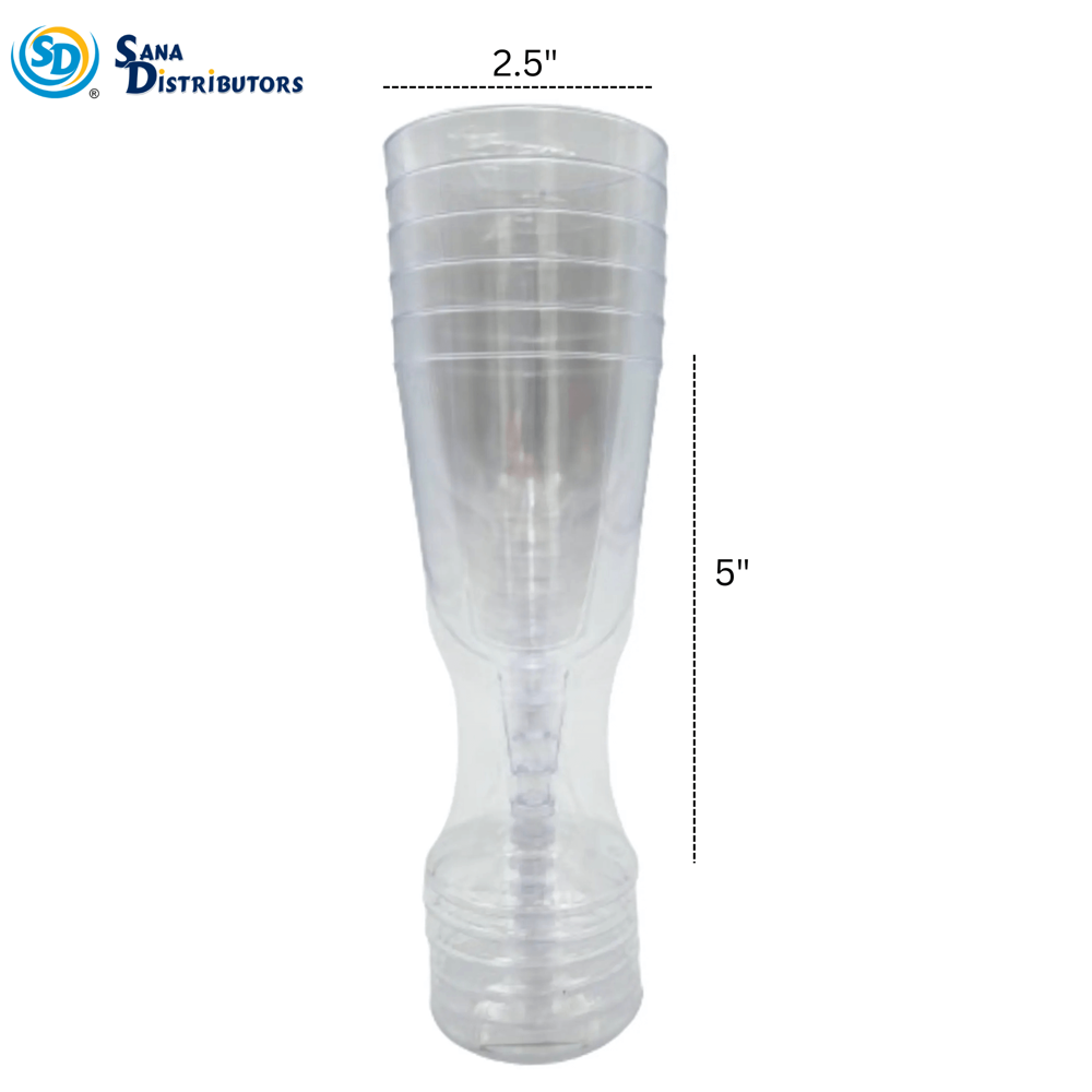 Plastic Wine Glass Clear 5 Oz 6 Pcs