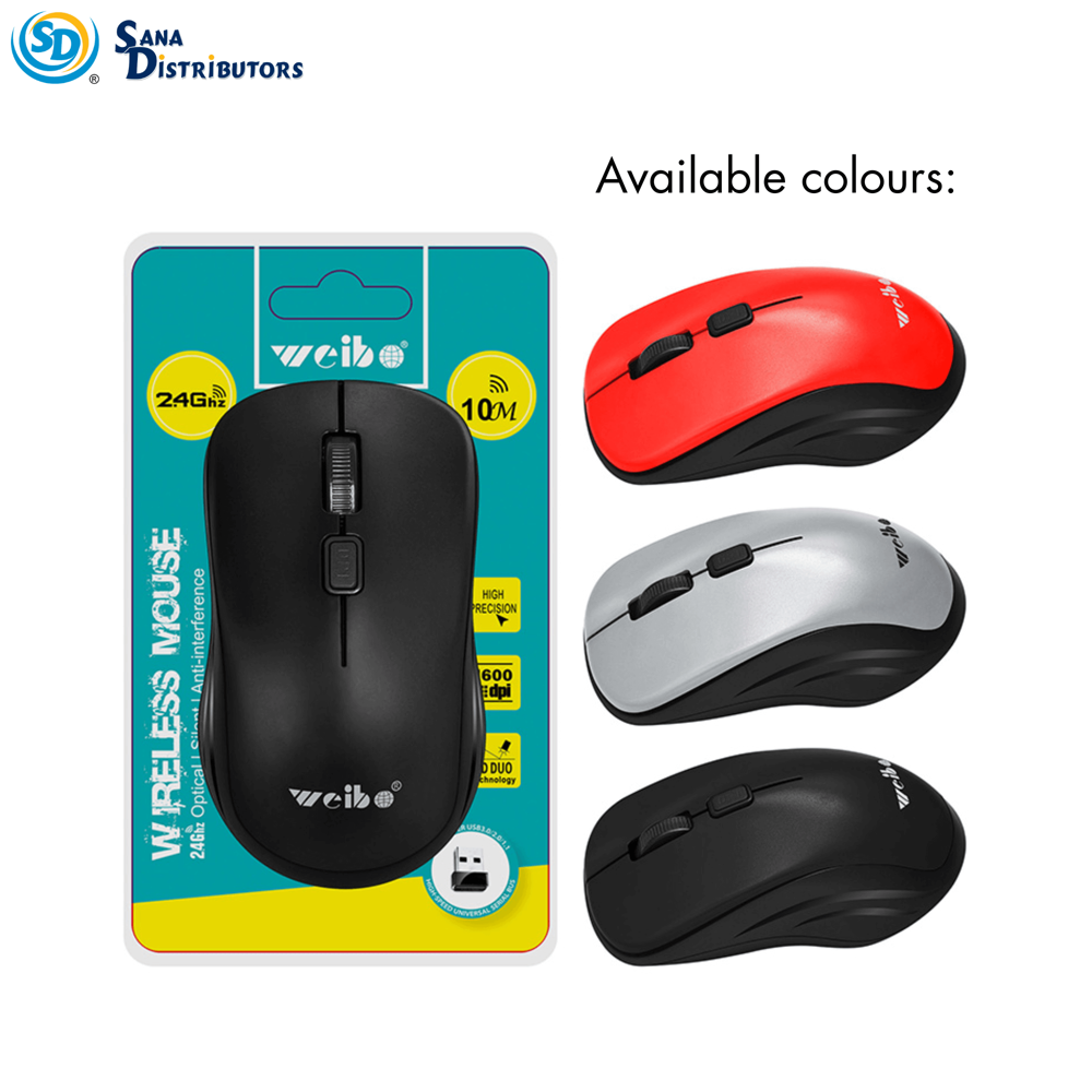 Weibo Wireless Mouse - Assorted Colours #rf-2833b