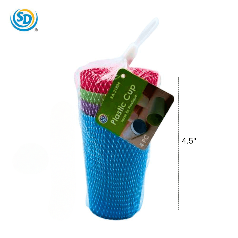 Sd Plastic Cups Multi-colour 8 Oz 4 Pcs