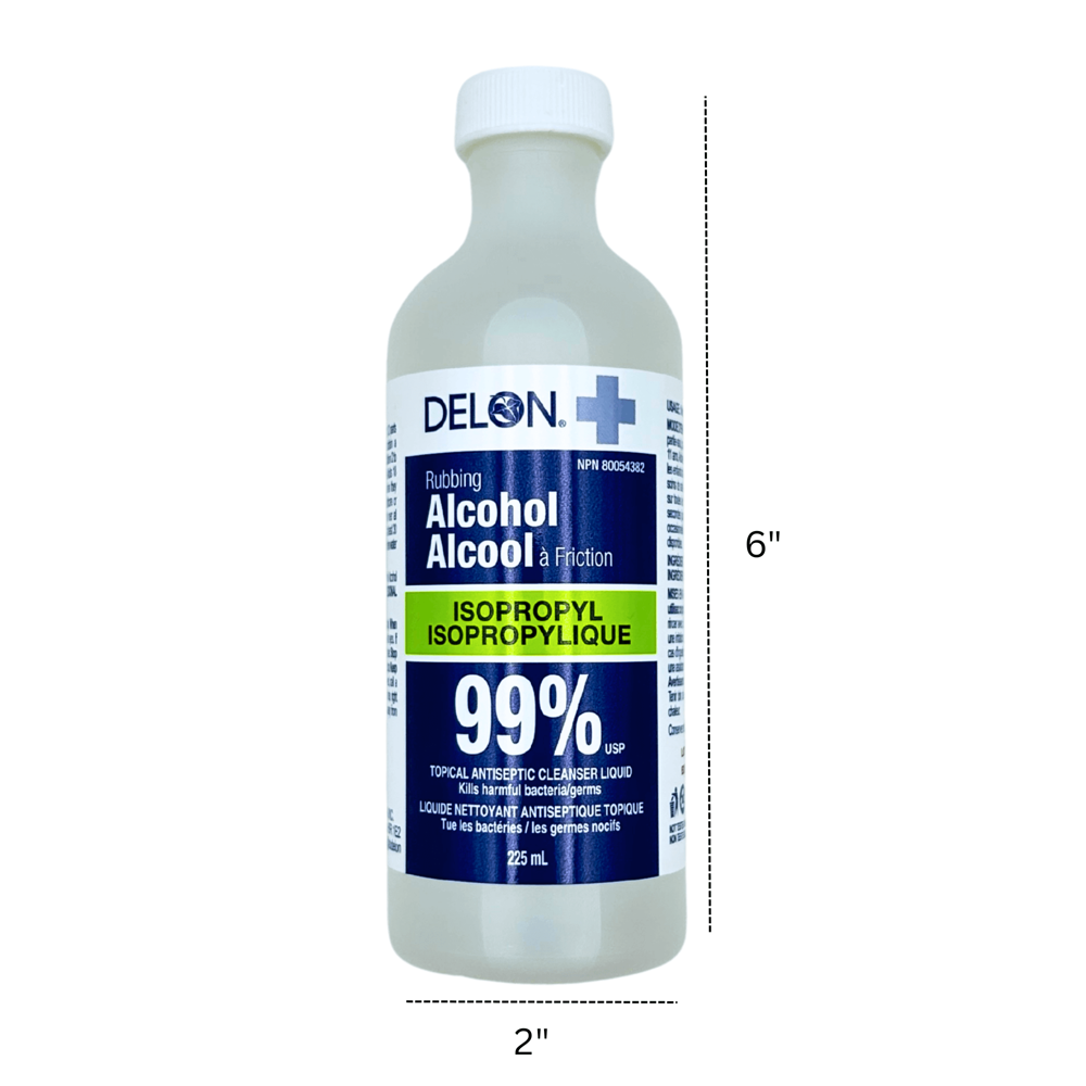 Delon 99% Rubbing Alcohol Isopropyle 225 mL [Exp: 02/2029]