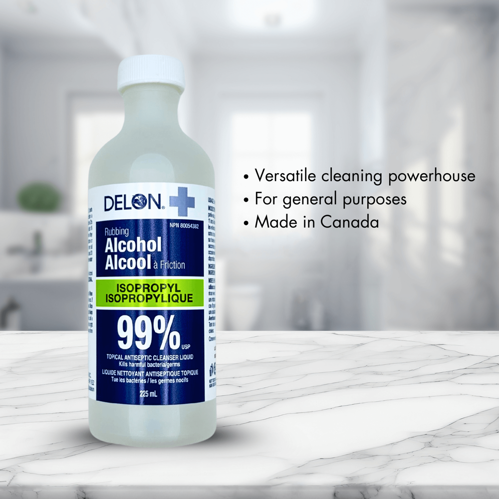 Delon 99% Rubbing Alcohol Isopropyle 225 mL [Exp: 02/2029]