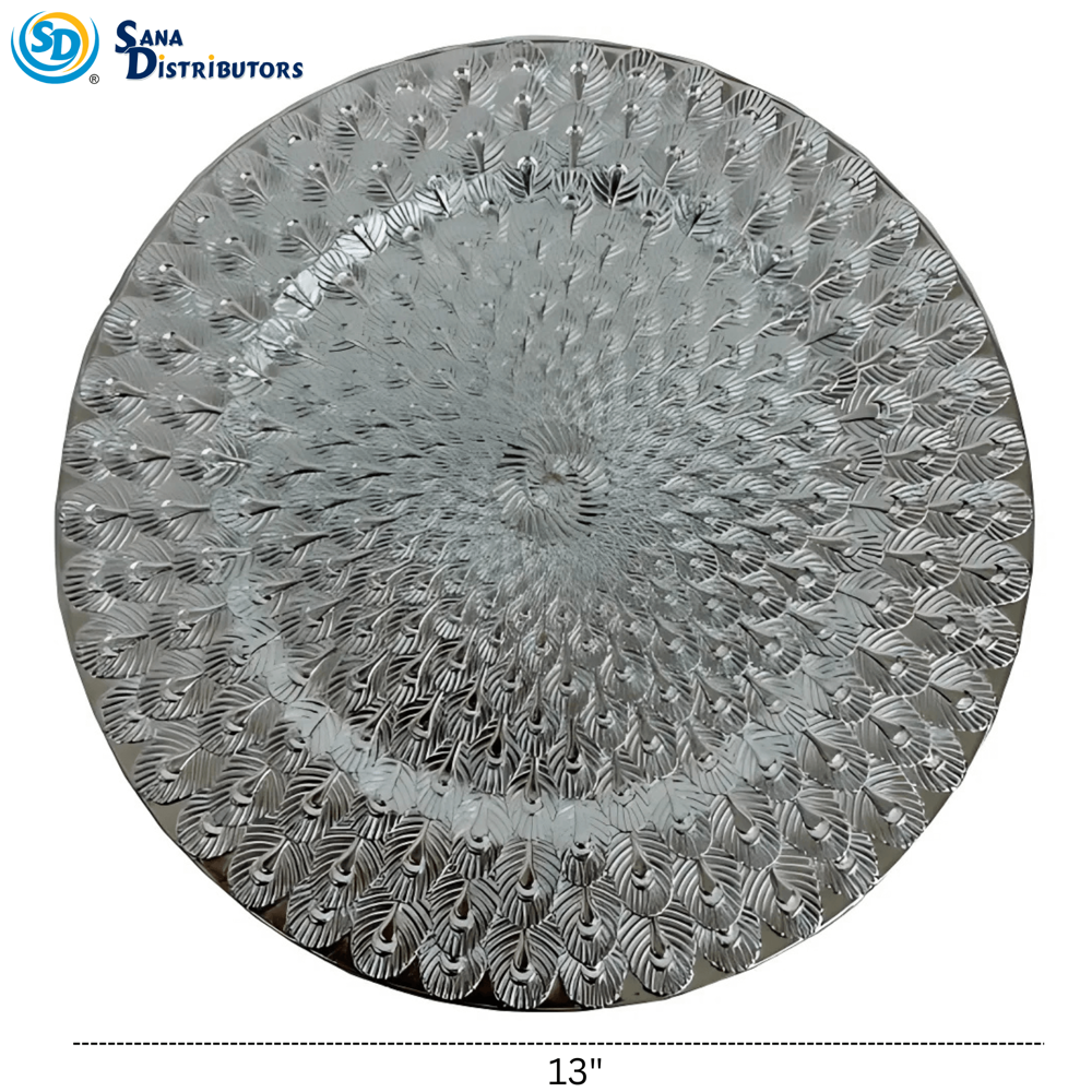 Plastic Plate Silver 13"