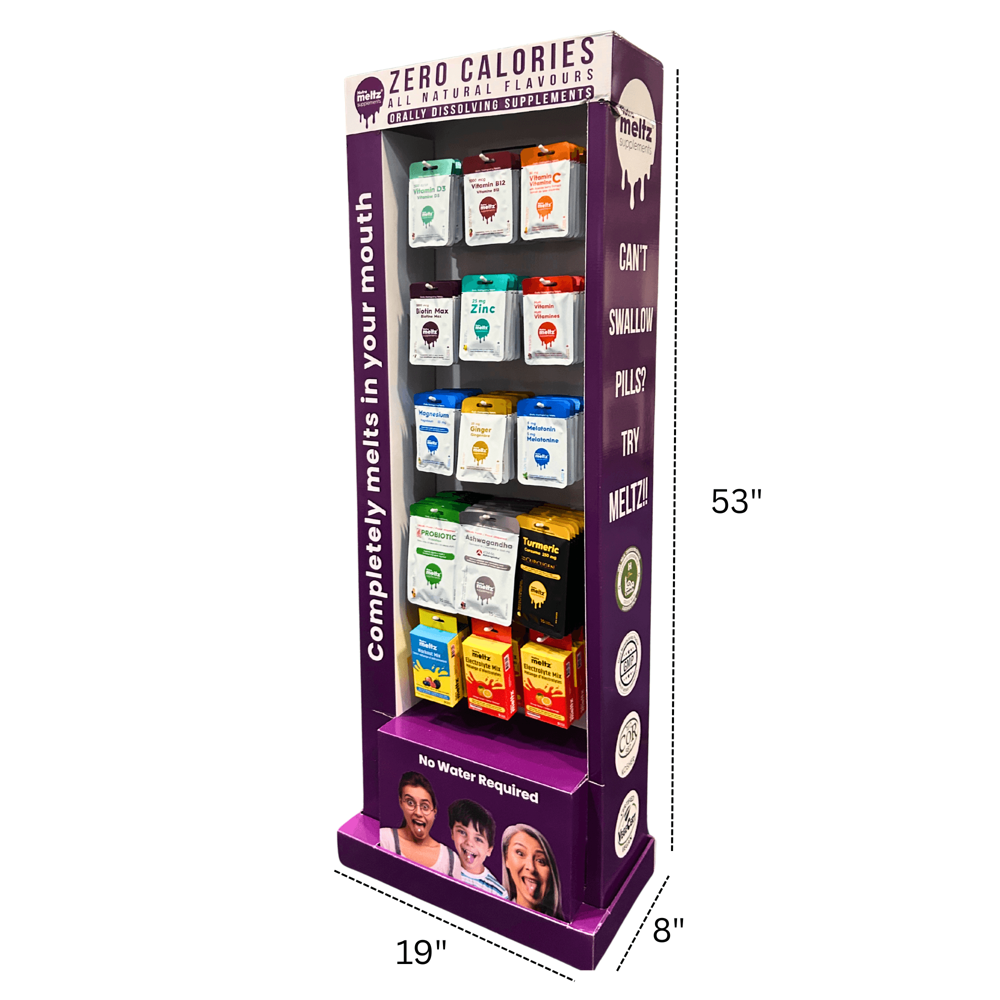 Nutrameltz Floor Display 153pcs ($2.99 per Unit)