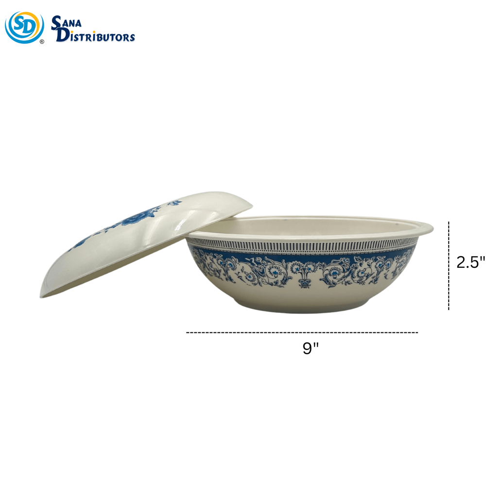 Melamine Bowl with Lid 9"x2.5"