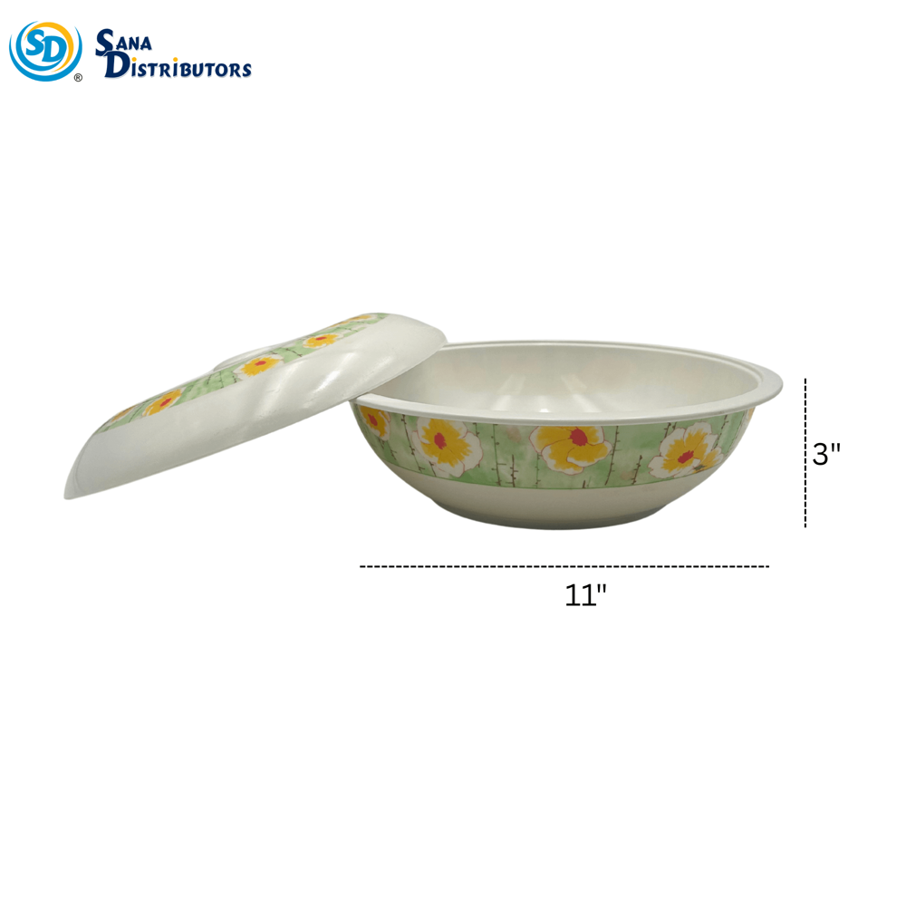 Melamine Bowl with Lid 11"x3"